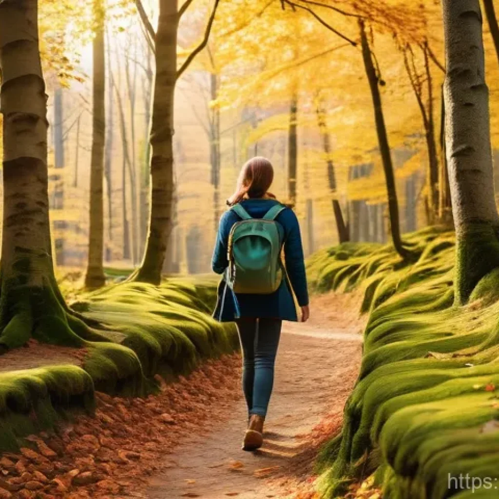 역사적 순례 여행의 의미를 되새기는 방법 - A solo traveler, a woman in her late 20s, with a small backpack and comfortable walking shoes, walks...