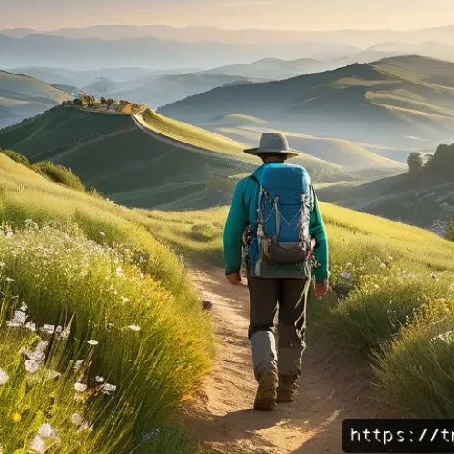 Home 31 역사적 순례 여행 준비를 위한 FAQ - A serene scene of a pilgrim walking along the Camino de Santiago trail during early morning light, w...